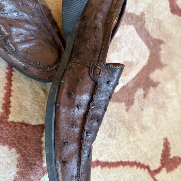 Giorgio's of Palm Beach Ostrich Loafers Made in Italy Size 9 with Rubber Soles - Picture 2 of 4